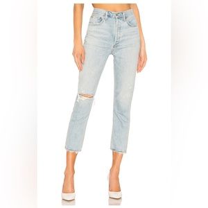 Agolde Riley High Rise Straight Crop Jeans